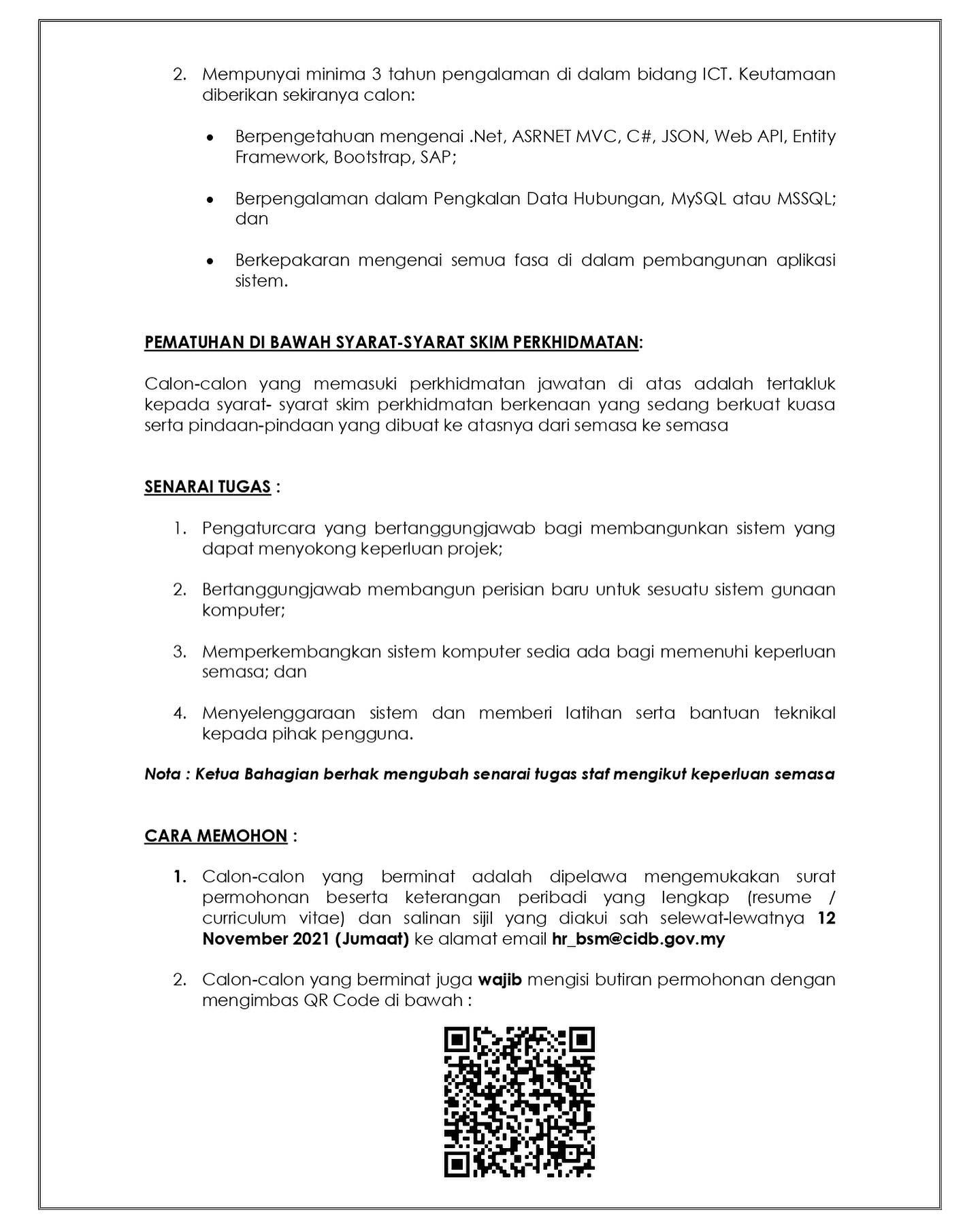 Kerja Kosong Di CIDB Malaysia