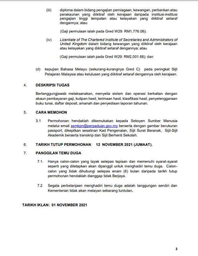 Kerja Kosong Di Kementerian Perpaduan Negara 2 Kerja Kosong Di Kementerian Perpaduan Negara