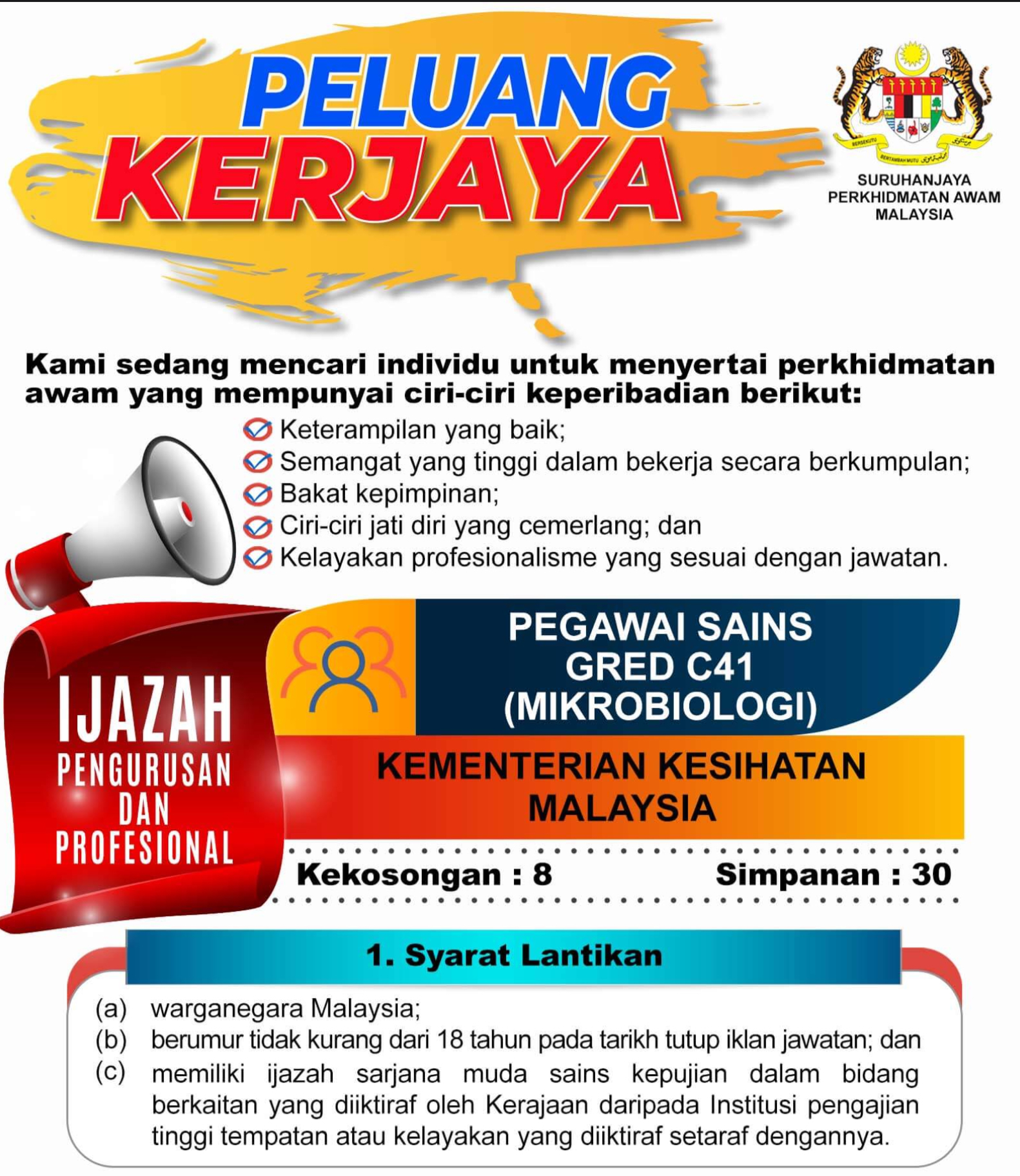 Kerja Kosong Di Kementerian Kesihatan Malaysia 