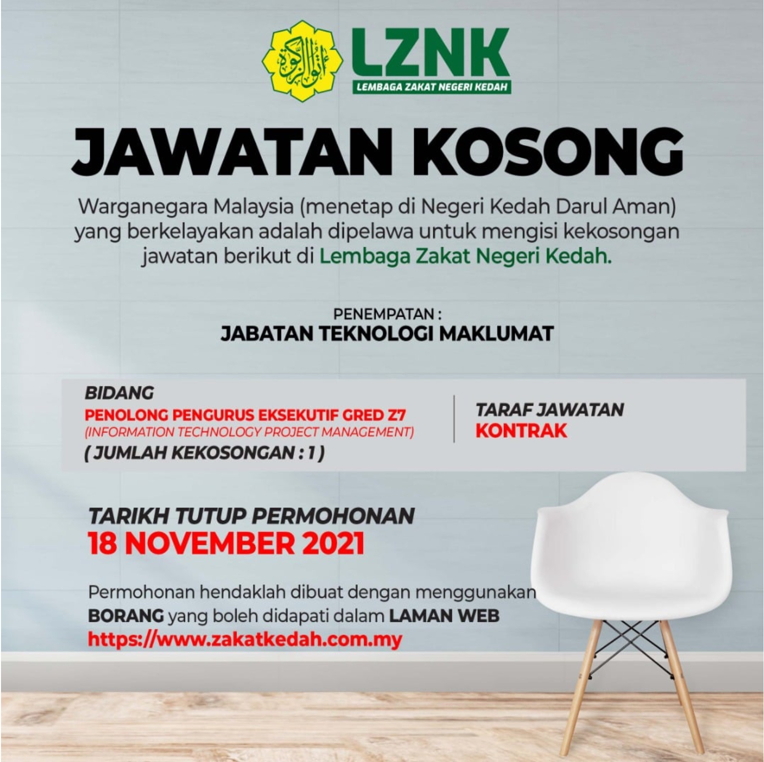 Kerja Kosong Di Lembaga Zakat Negeri Kedah