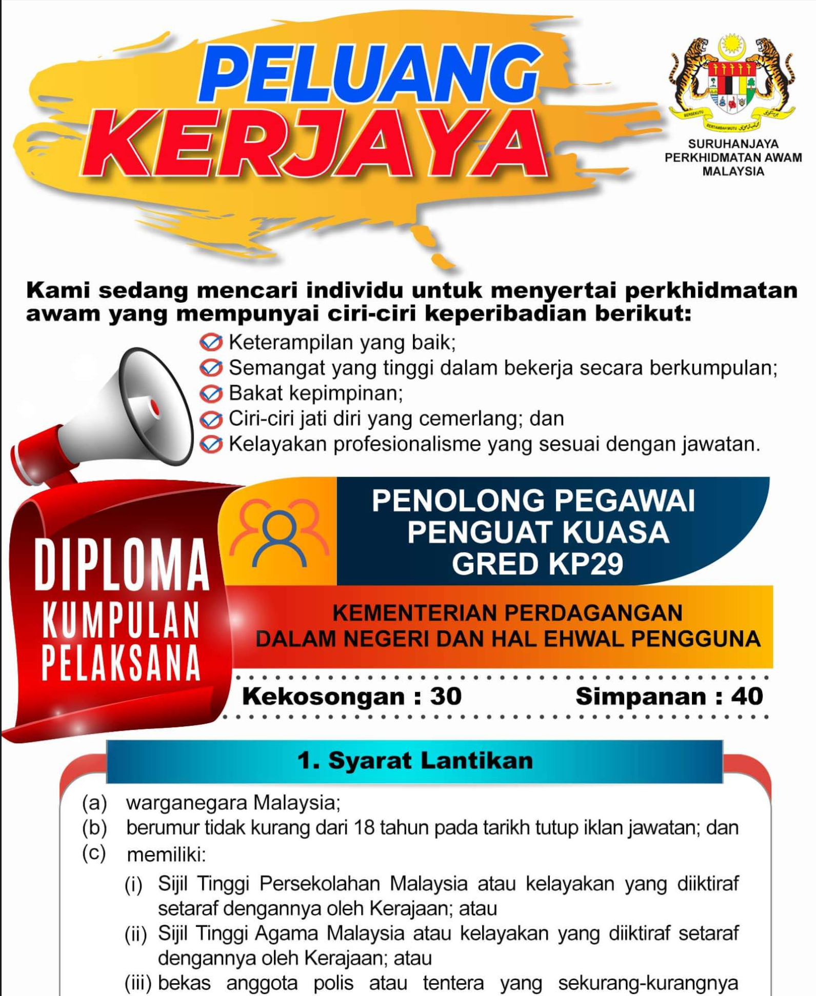 Kerja Kosong Di Kementerian Perdagangan Dalam Negeri Dan Hal Ehwal Pengguna