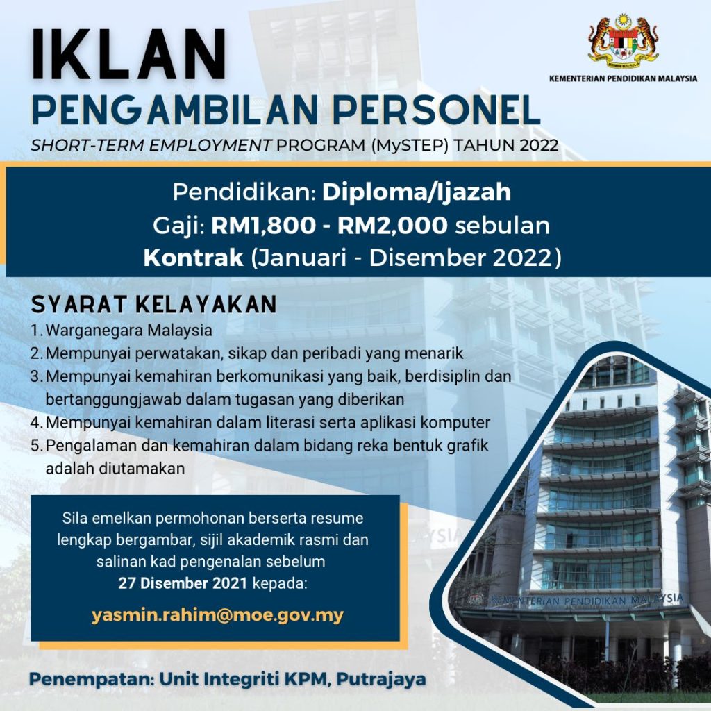 Kerja Kosong di Kementerian Pendidikan Malaysia (KPM)