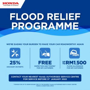 Program Bantuan Banjir Honda Elaun Sebanyak RM1500 3 Bantuan Banjir Honda