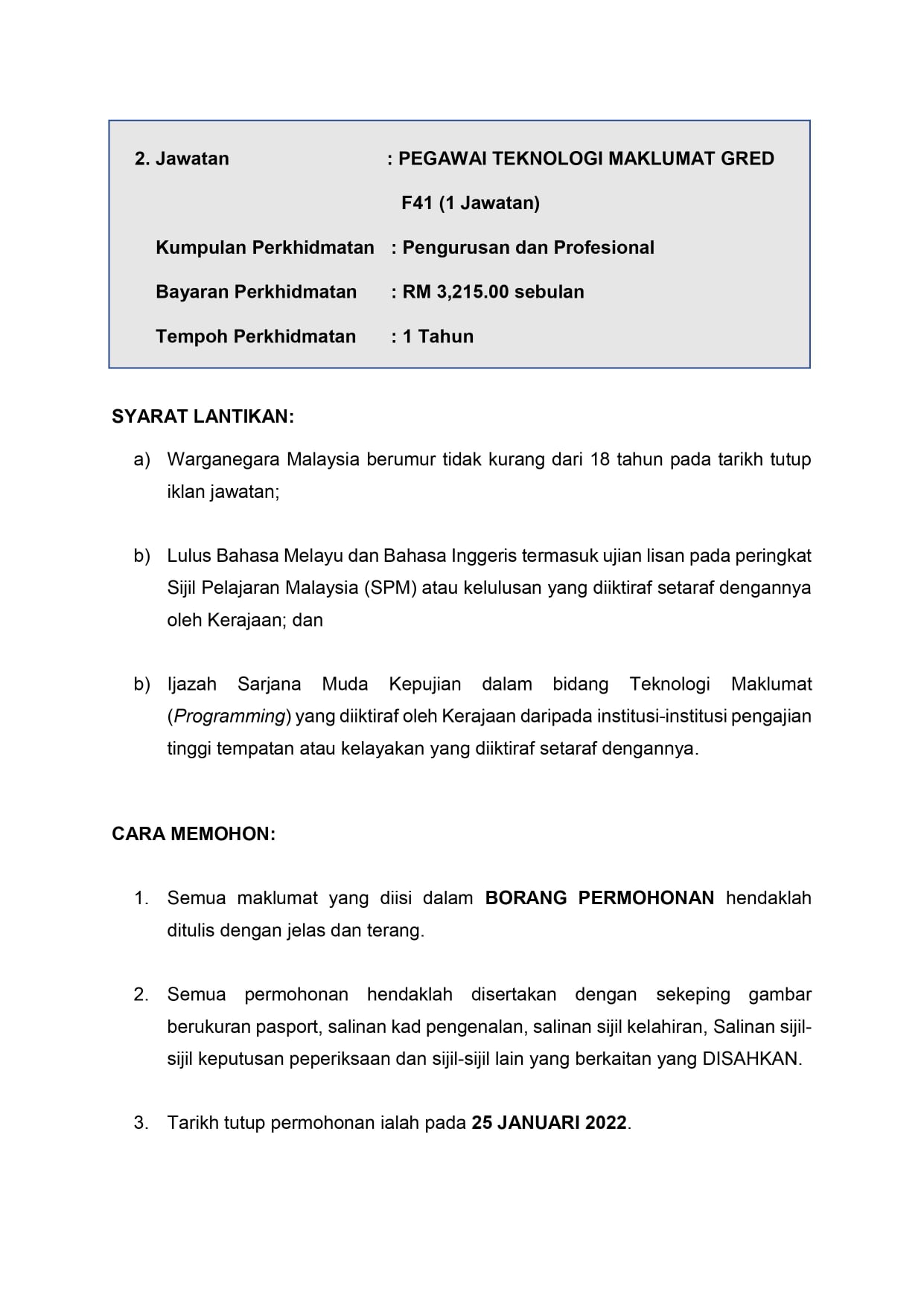 Kerja Kosong Di Jabatan Insolvensi Malaysia 