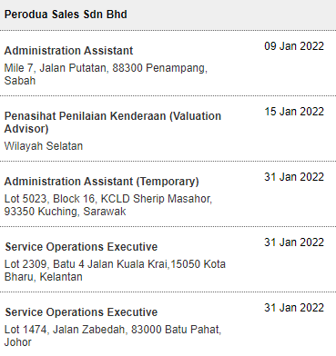 Kerja Kosong di Perodua 1 Kerja Kosong di Perodua