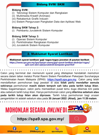 Kerja Kosong di Perkhidmatan Awam Malaysia