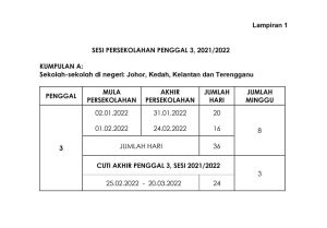 TARIKH BUKA SEKOLAH