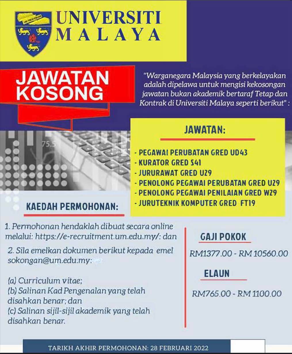 Kerja Kosong di Universiti Malaya (UM)