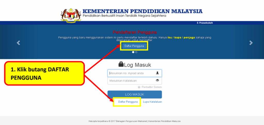 ePrasekolah: Pendaftaran Prasekolah KPM Sesi 2023/2024