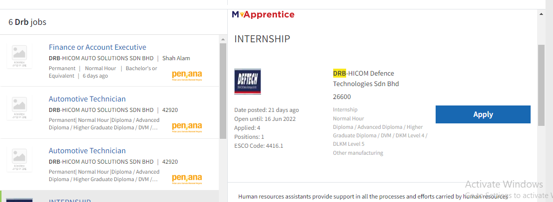 Kerja Kosong di DRB-HICOM Defence Technologies 1 Kerja Kosong di DRB-HICOM Defence Technologies