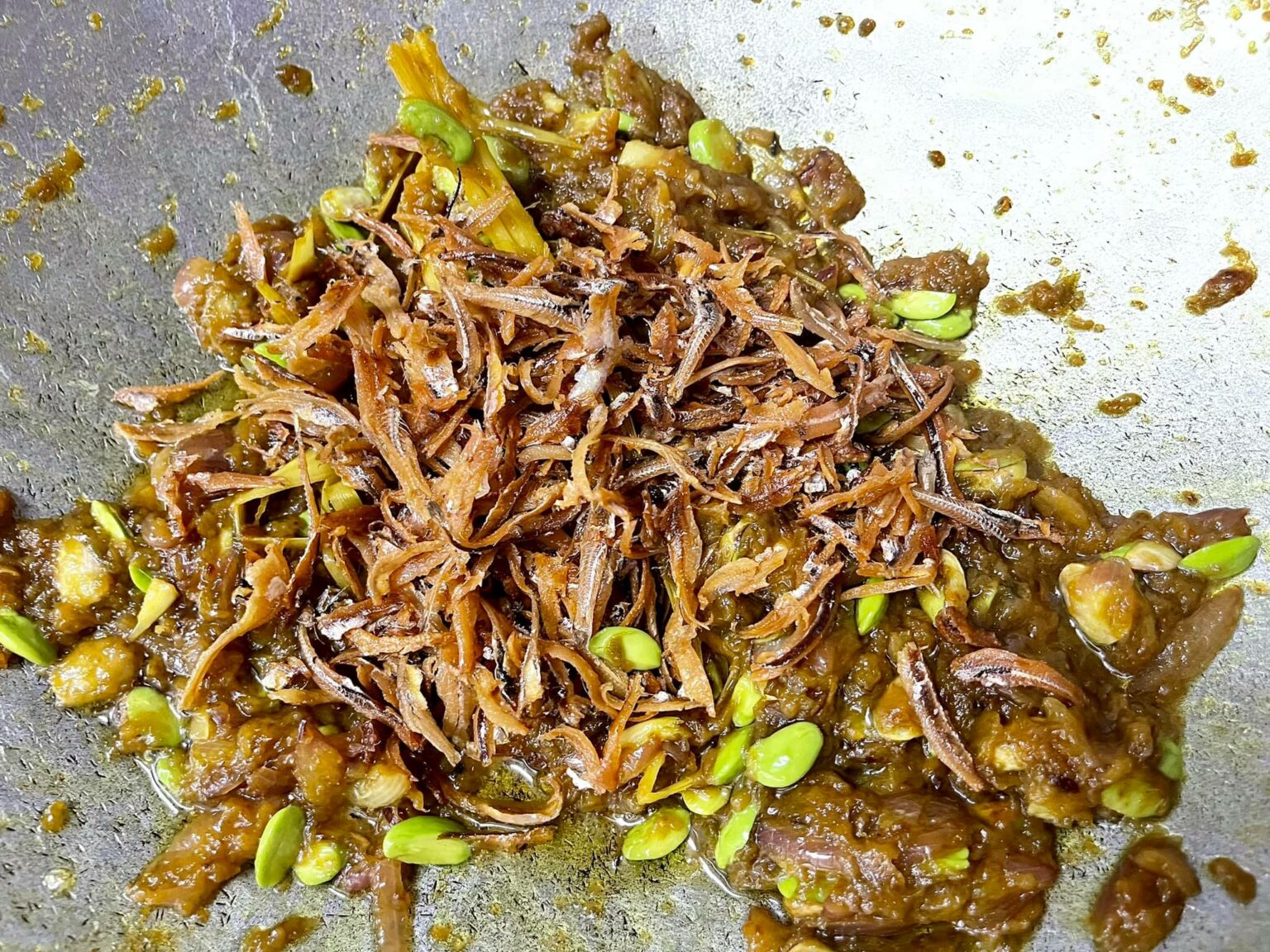 Resepi Ikan Bilis Petai Tempoyak