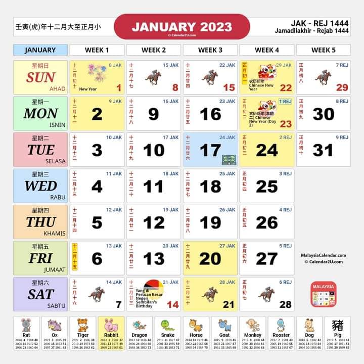 kalendar tahun 2023