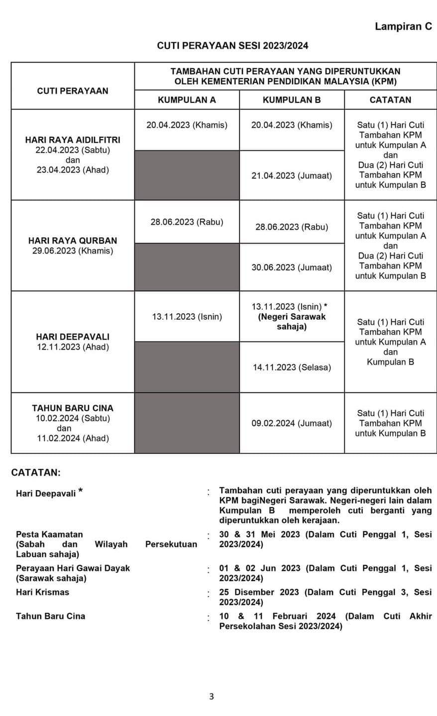 Kalendar Tahun 2023: Senarai Penuh Cuti Umum Dan Cuti Sekolah 13