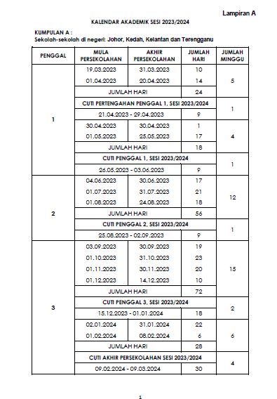 KALENDAR PERSEKOLAHAN 2023/2024
