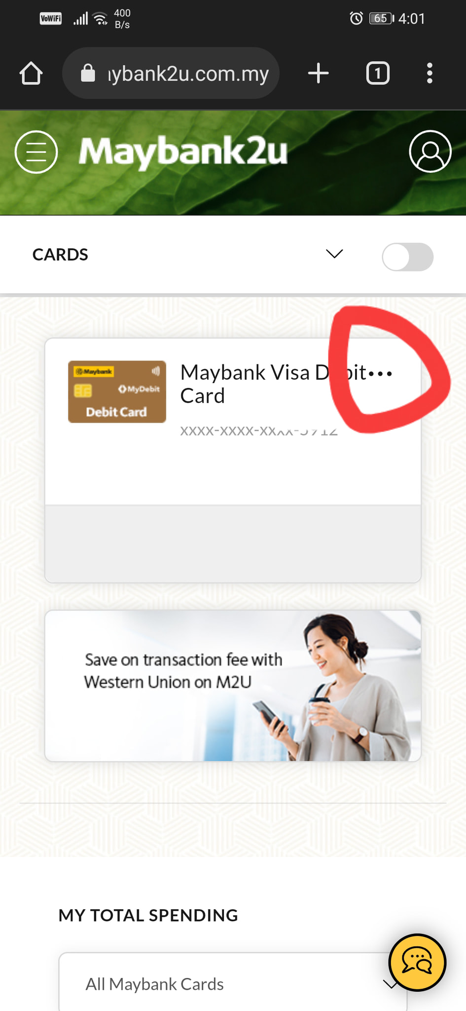 mohon kad maybank online