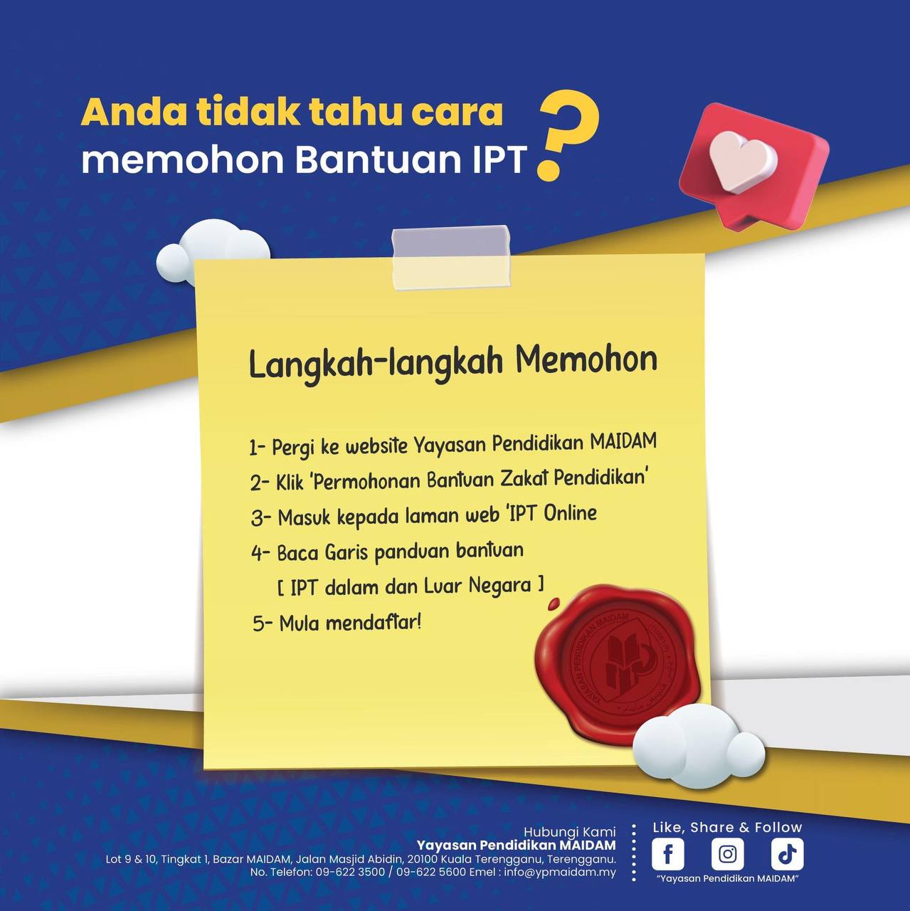 Mohon Sekarang Bantuan IPT Sehingga RM2,000 3