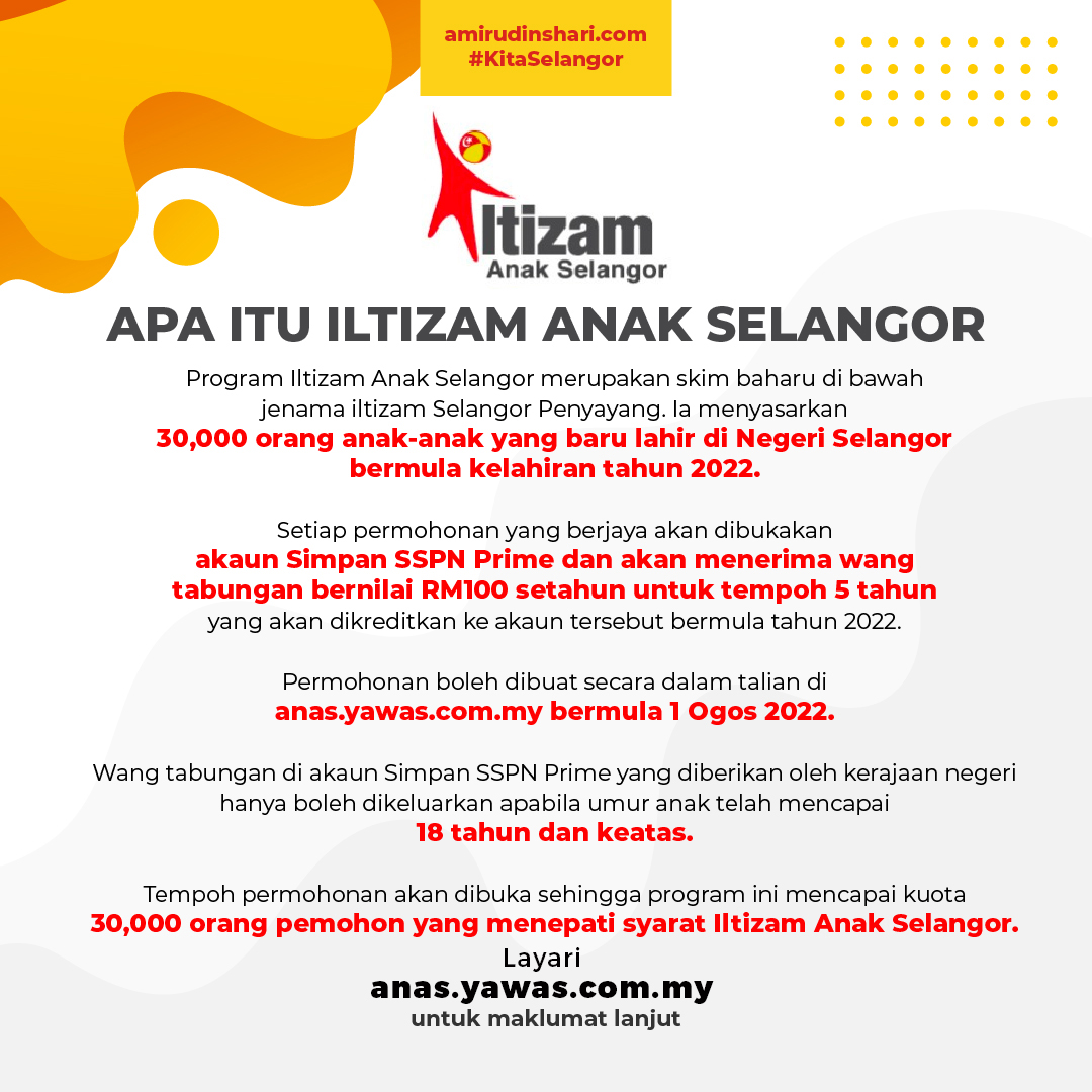 Iltizam Anak Selangor RM100 Setiap Tahun 1 iltizam anak selangor