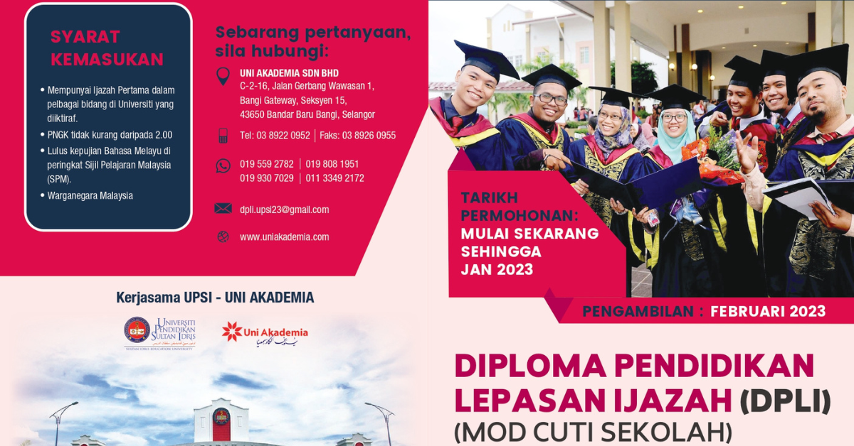 Mohon DPLI UPSI Intake Februari 2023 Sekarang! 2 dpli upsi