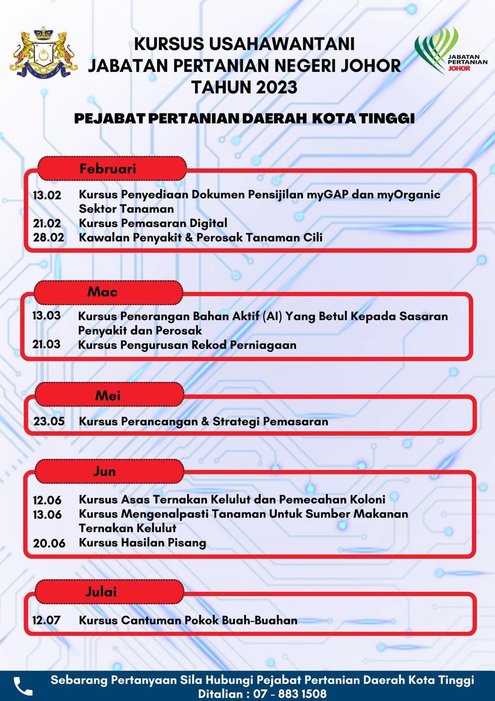 121 Siri Kursus Usahawantani Negeri Johor Tahun 2023 1