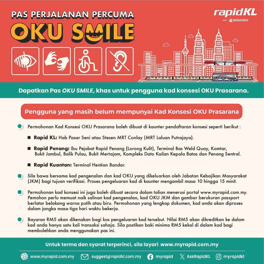 OKU Smile: Pas Perjalanan Percuma Mulai 1 Februari 2024 3