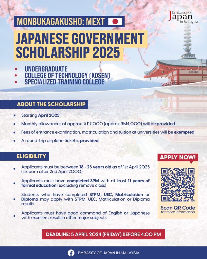 Permohonan Biasiswa Tajaan Kerajaan Jepun Bagi Tahun 2025 15