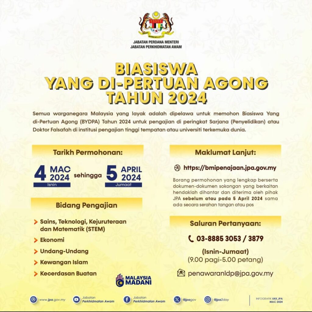 Permohonan Penajaan Biasiswa Yang Di-Pertuan Agong 2024 1