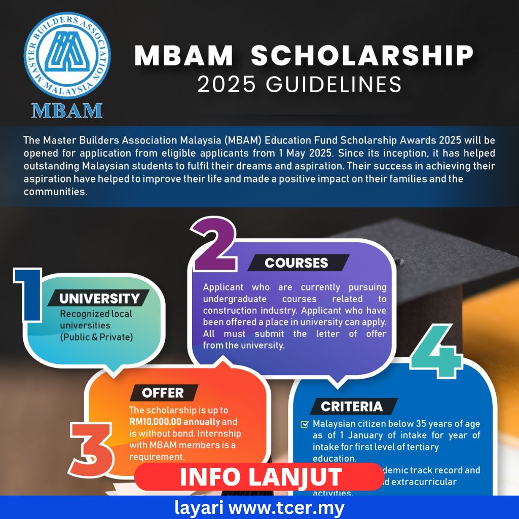 Permohonan Biasiswa MBAM Scholarship 2025 - TCER.MY