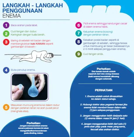 Enema: Fungsi, Jenis, Cara Penggunaan & Kesan Sampingan 2 Enema: Fungsi, Jenis, Cara Penggunaan & Kesan Sampingan 2